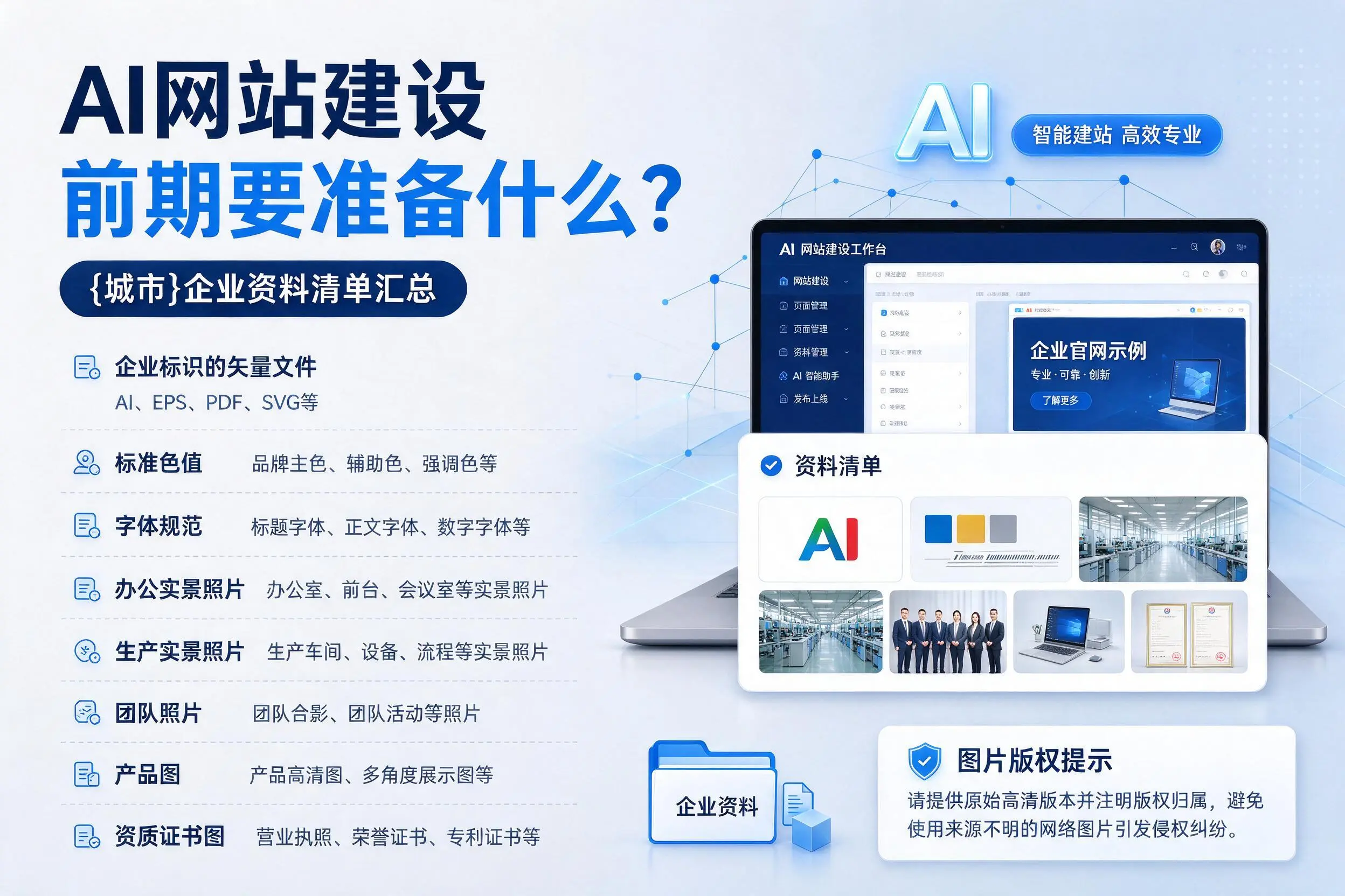 AI网站建设前期要准备什么？绵阳企业资料清单汇总