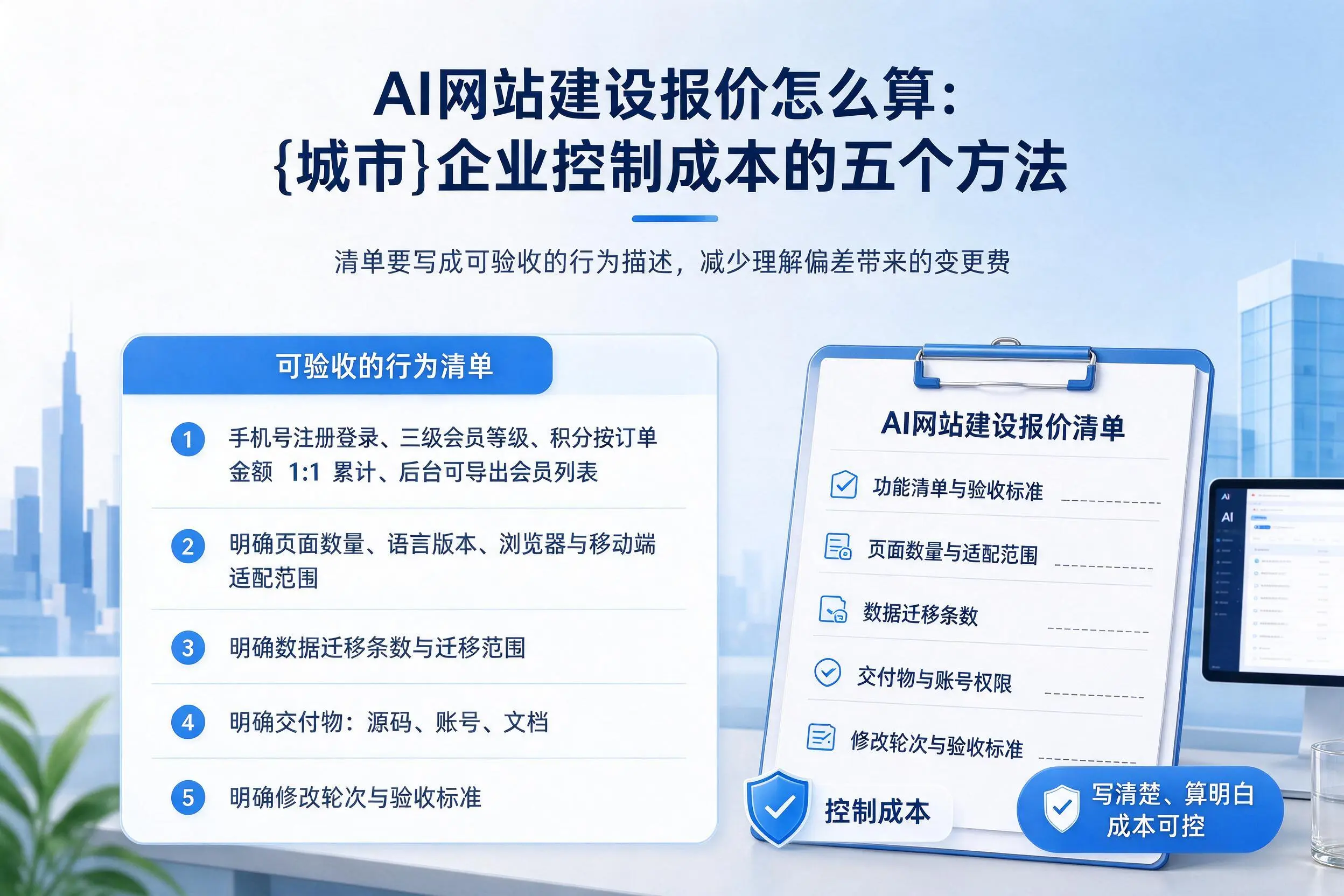 AI网站建设报价怎么算:绵阳企业控制成本的五个方法
